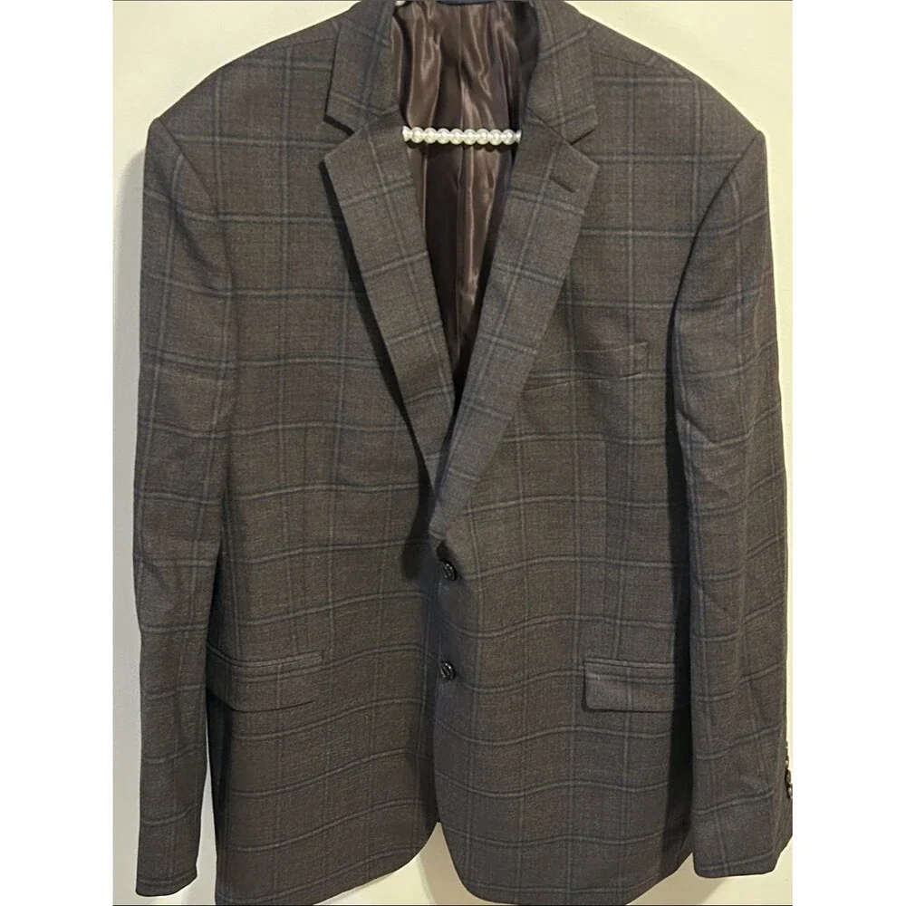 Ralph Lauren Slim Fit 100% Wool Plaid Sport Coat 46L